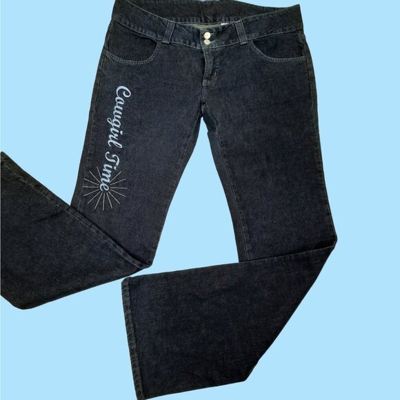 New Vintage 90s Cowgirl Time Bootcut Western Jeans Low Rise Embroidered Size 13 - Picture 4 of 7